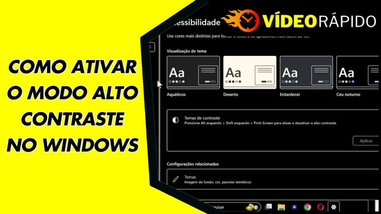 COMO ATIVAR O MODO ALTO CONTRASTE NO WINDOWS