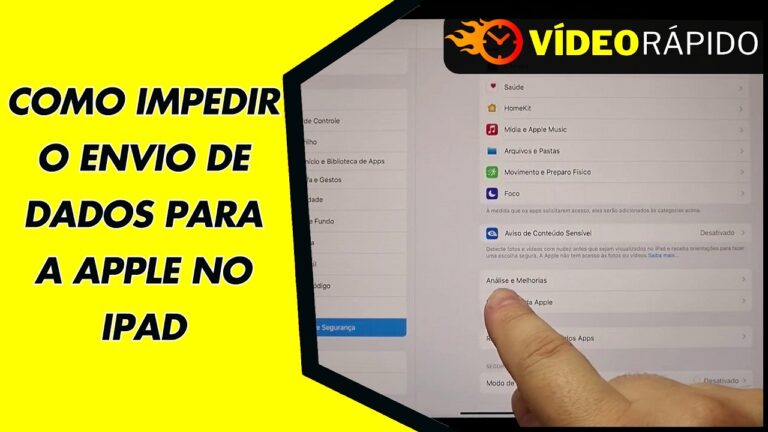 COMO IMPEDIR O ENVIO DE DADOS PARA A APPLE NO IPAD