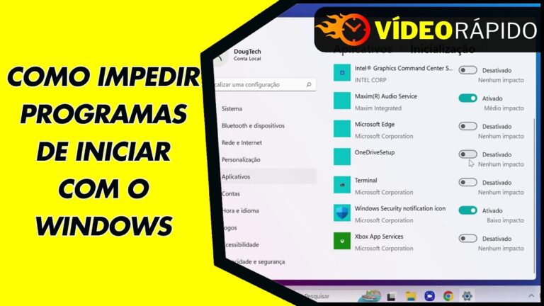 COMO IMPEDIR PROGRAMAS DE INICIAR COM O WINDOWS