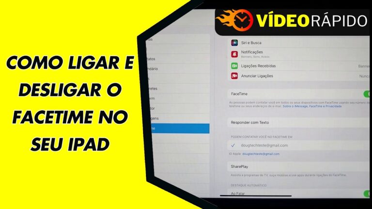 COMO LIGAR E DESLIGAR O FACETIME NO SEU IPAD