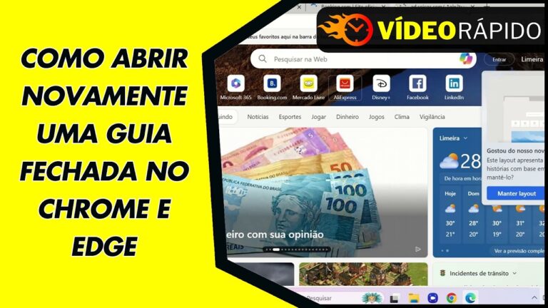 COMO ABRIR NOVAMENTE UMA GUIA FECHADA NO CHROME E EDGE