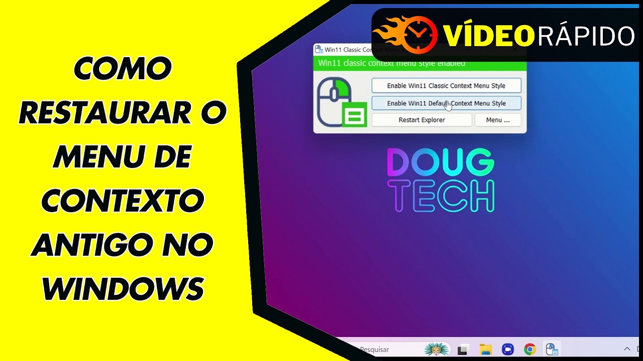 COMO RESTAURAR O MENU DE CONTEXTO ANTIGO NO WINDOWS COMO RESTAURAR O MENU DE CONTEXTO ANTIGO NO WINDOWS