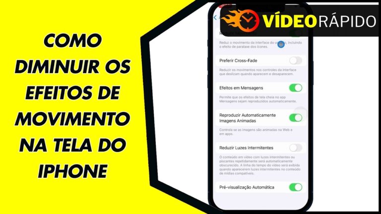 COMO DIMINUIR OS EFEITOS DE MOVIMENTO NA TELA DO IPHONE
