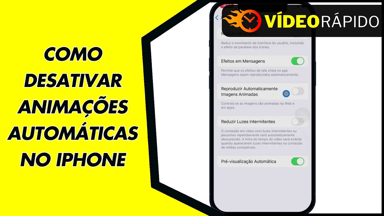 COMO DESATIVAR ANIMAÇÕES AUTOMÁTICAS NO IPHONE