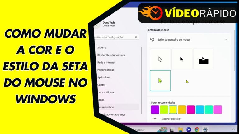 COMO MUDAR A COR E O ESTILO DA SETA DO MOUSE NO WINDOWS