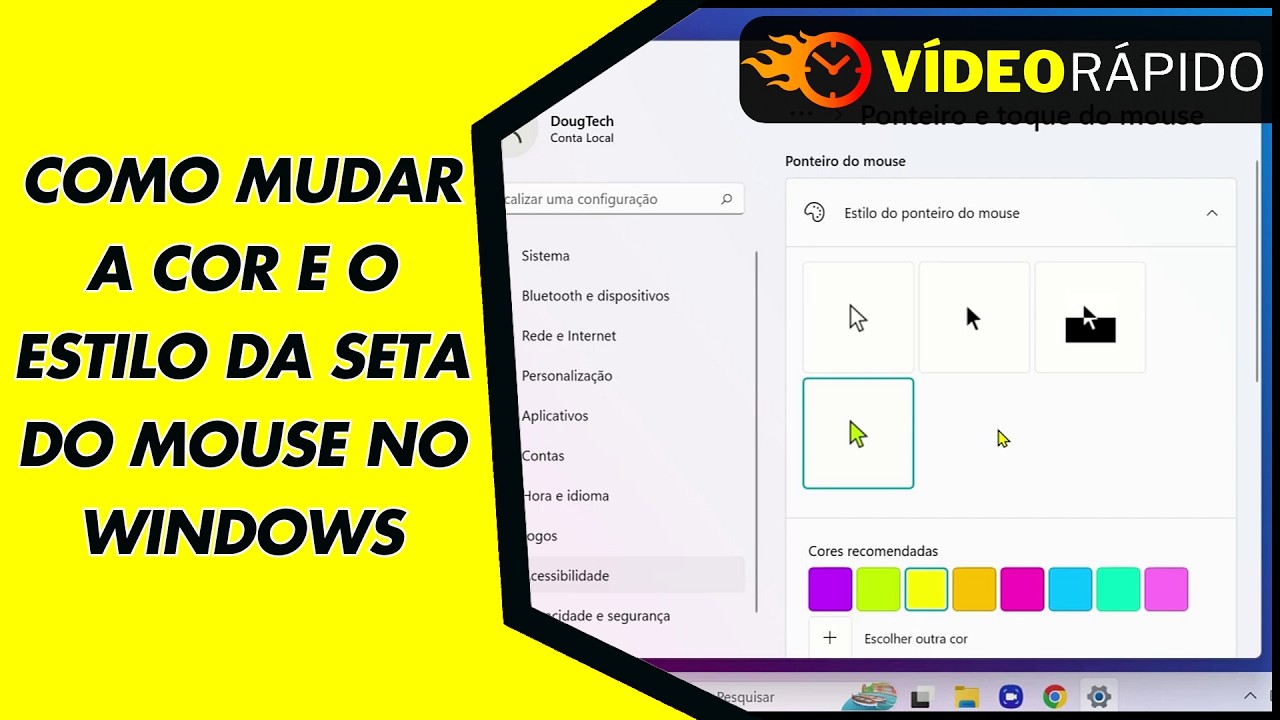 COMO MUDAR A COR E O ESTILO DA SETA DO MOUSE NO WINDOWS COMO MUDAR A COR E O ESTILO DA SETA DO MOUSE NO WINDOWS