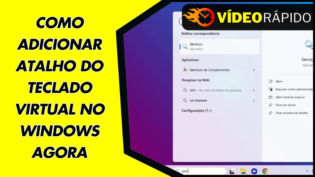 COMO ADICIONAR ATALHO DO TECLADO VIRTUAL NO WINDOWS AGORA