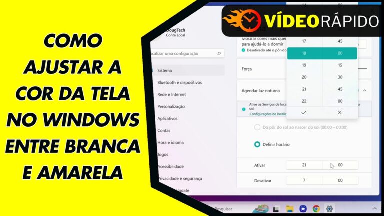 COMO AJUSTAR A COR DA TELA NO WINDOWS ENTRE BRANCA E AMARELA