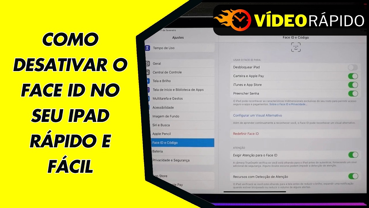 COMO DESATIVAR O FACE ID NO SEU IPAD RÁPIDO E FÁCIL