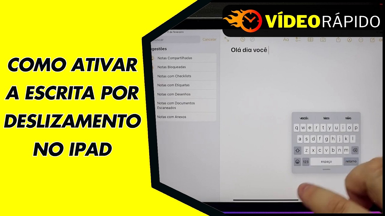 COMO ATIVAR A ESCRITA POR DESLIZAMENTO NO IPAD