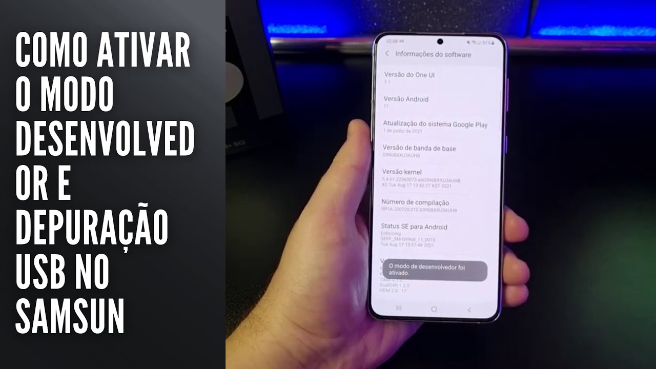 Como Ativar o Modo DESENVOLVEDOR e Depuração USB no Samsung