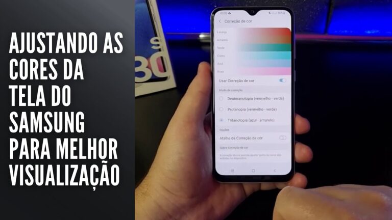 Ajustando as cores da tela do Samsung para melhor visualização