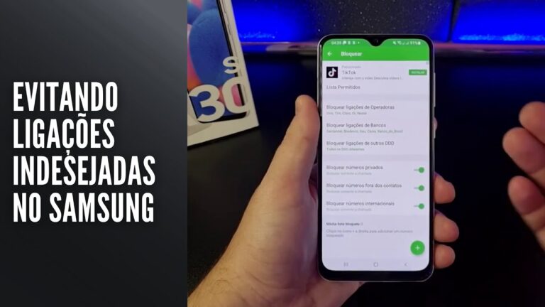 Evitando ligações indesejadas no Samsung