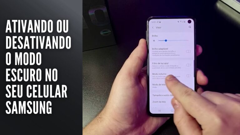 Ativando ou desativando o modo escuro no Samsung