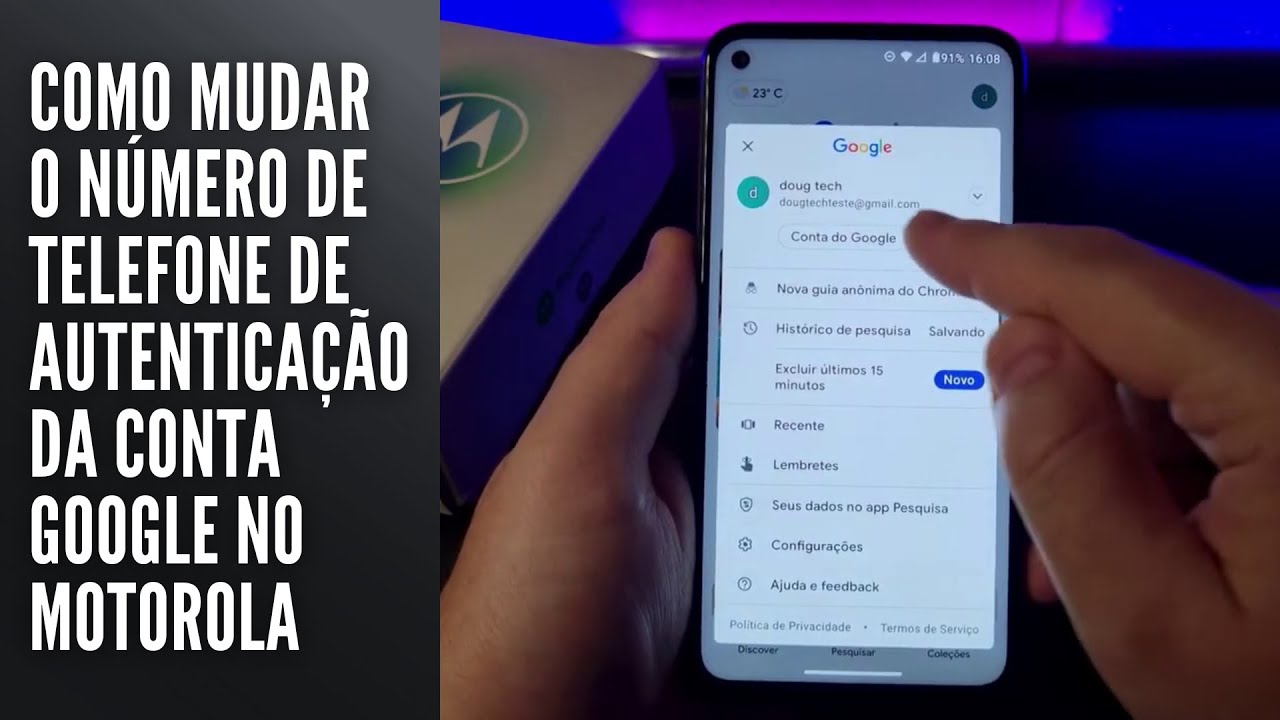 Como Mudar o Número de Telefone de Autenticação da Conta Google no Motorola