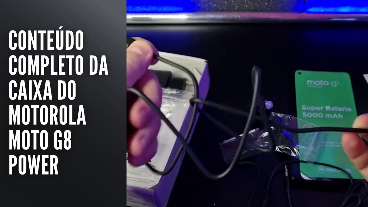 Conteúdo completo da caixa do Motorola Moto G8 Power