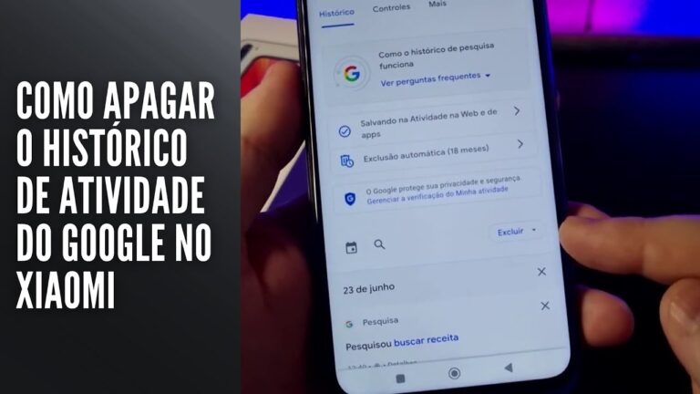 Como apagar o histórico de atividade do Google no Xiaomi