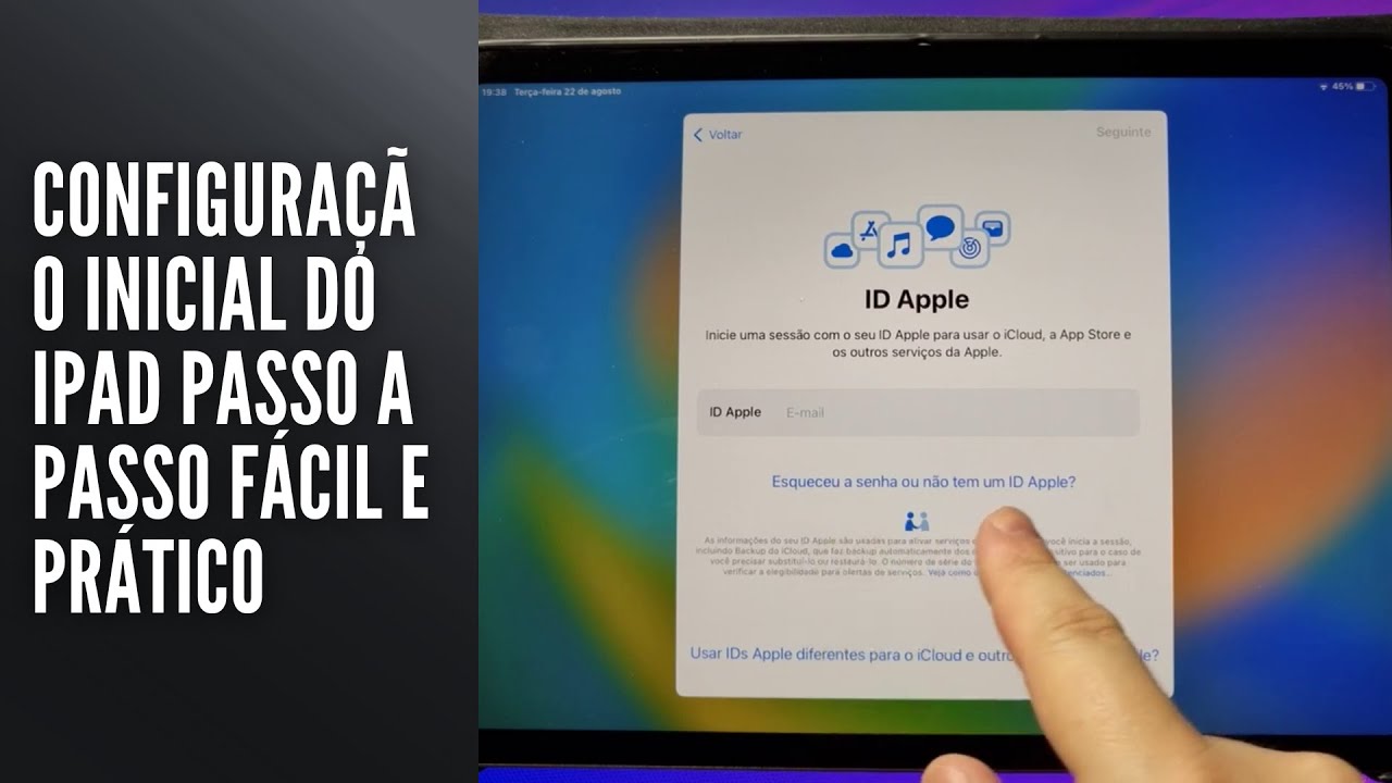 Configuração inicial do iPad passo a passo