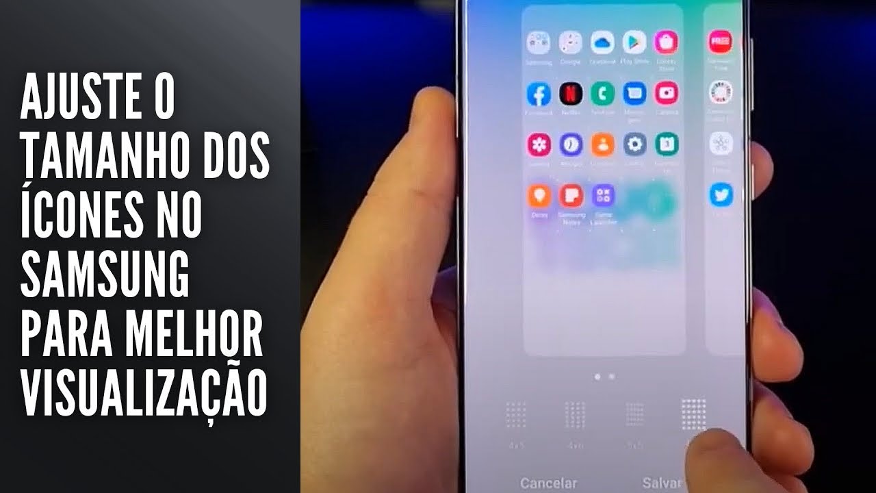 Ajuste o tamanho dos ÍCONES no Samsung