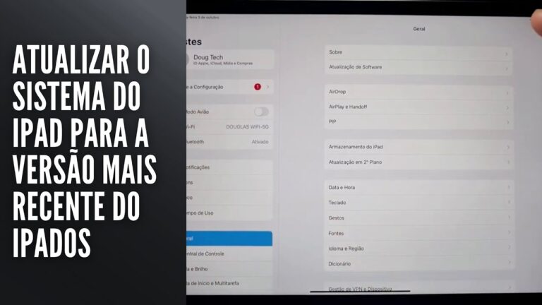 Atualizar o sistema do iPad para a versão mais recente do iPad OS