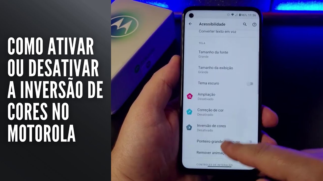 Como Ativar ou Desativar a Inversão de Cores no Motorola Como Ativar ou Desativar a Inversão de Cores no Motorola