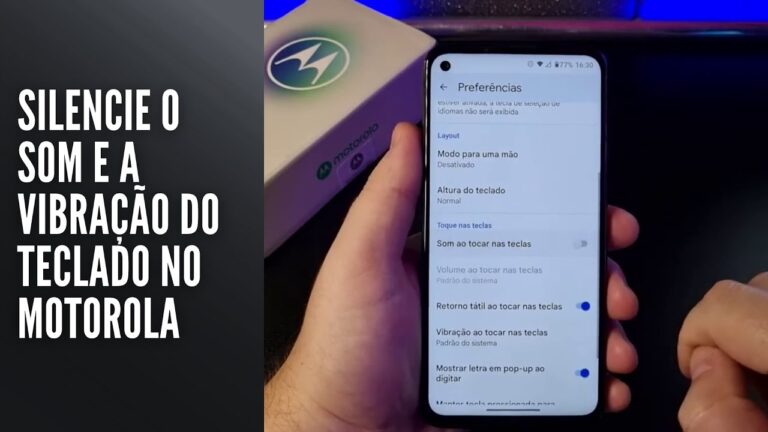 Silencie o som e a vibração do teclado no Motorola