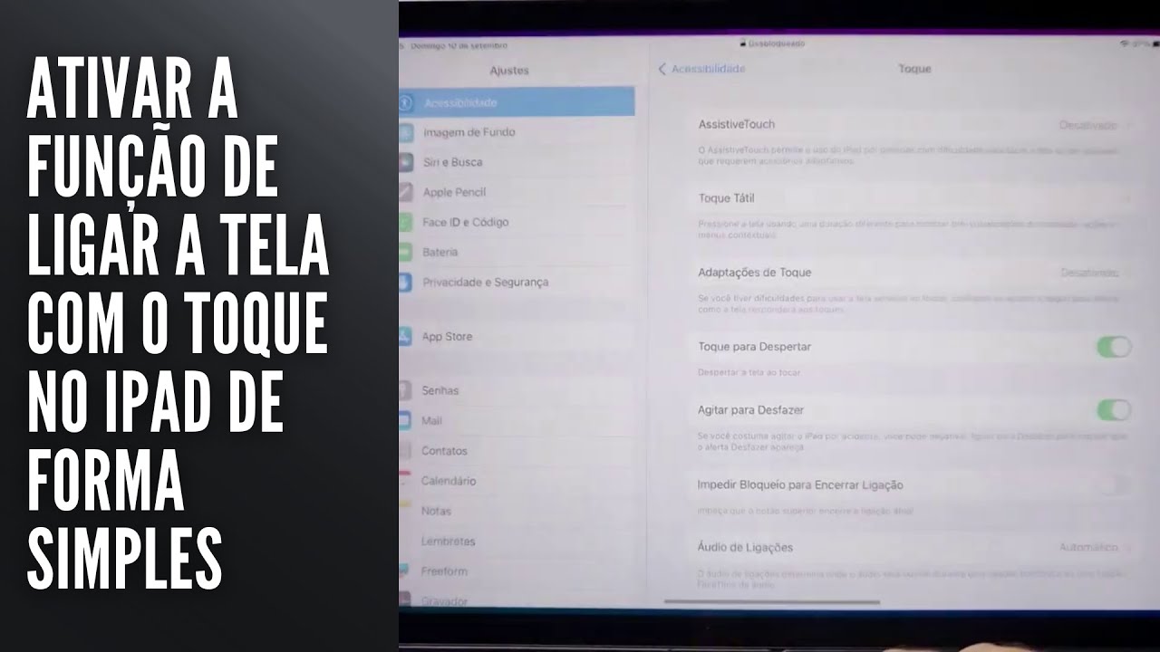 Ativar a função de ligar a tela com o toque no iPad de forma simples Ativar a função de ligar a tela com o toque no iPad de forma simples