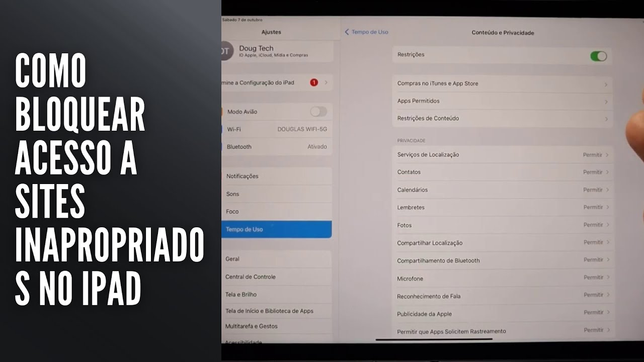 Como Bloquear Acesso a Sites Inapropriados no iPad Como Bloquear Acesso a Sites Inapropriados no iPad