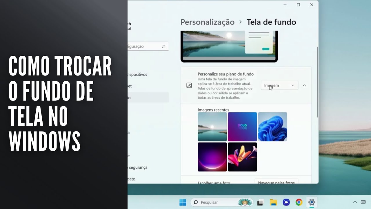 Como Trocar o Fundo de Tela no Windows Como Trocar o Fundo de Tela no Windows