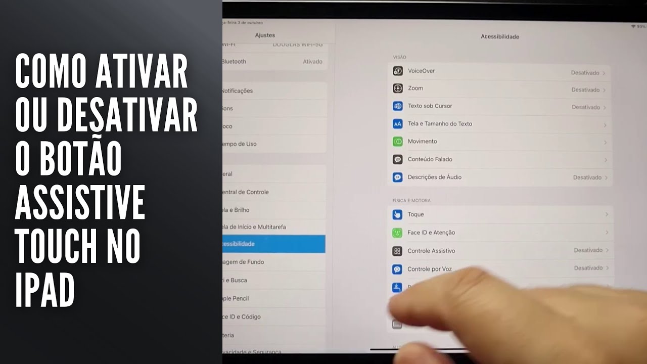 Como Ativar ou Desativar o Botão Assistive Touch no iPad Como Ativar ou Desativar o Botão Assistive Touch no iPad