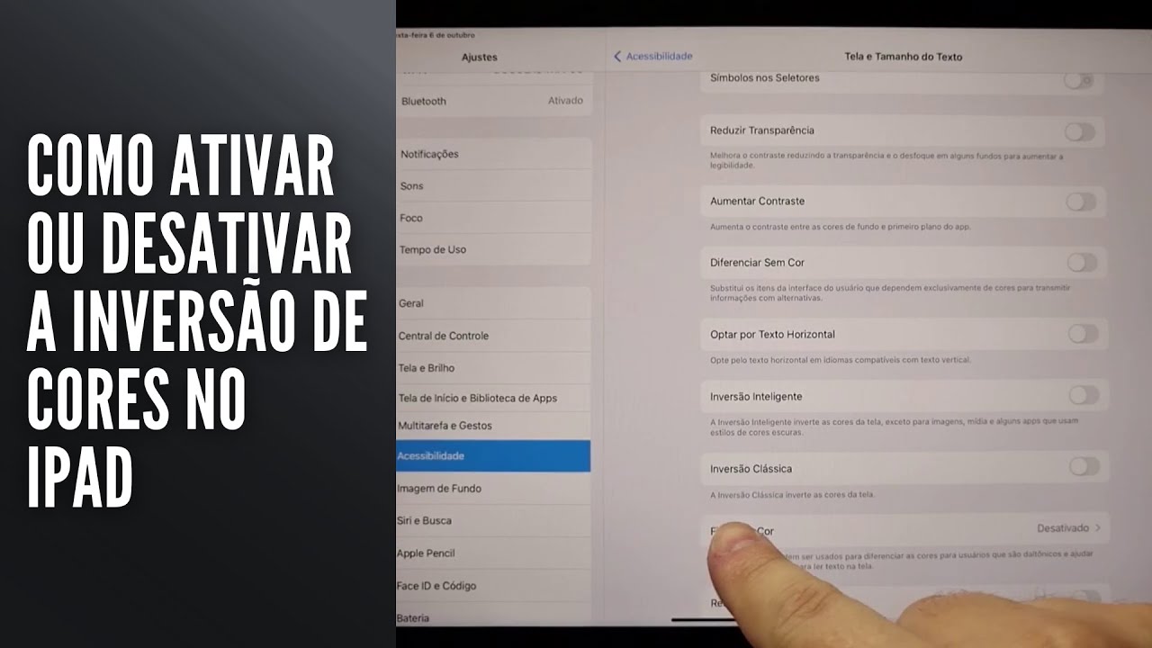 Como Ativar ou Desativar a Inversão de Cores no iPad Como Ativar ou Desativar a Inversão de Cores no iPad
