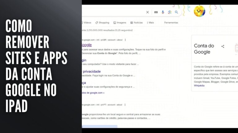 Como Remover Sites e Apps da Conta Google no iPad
