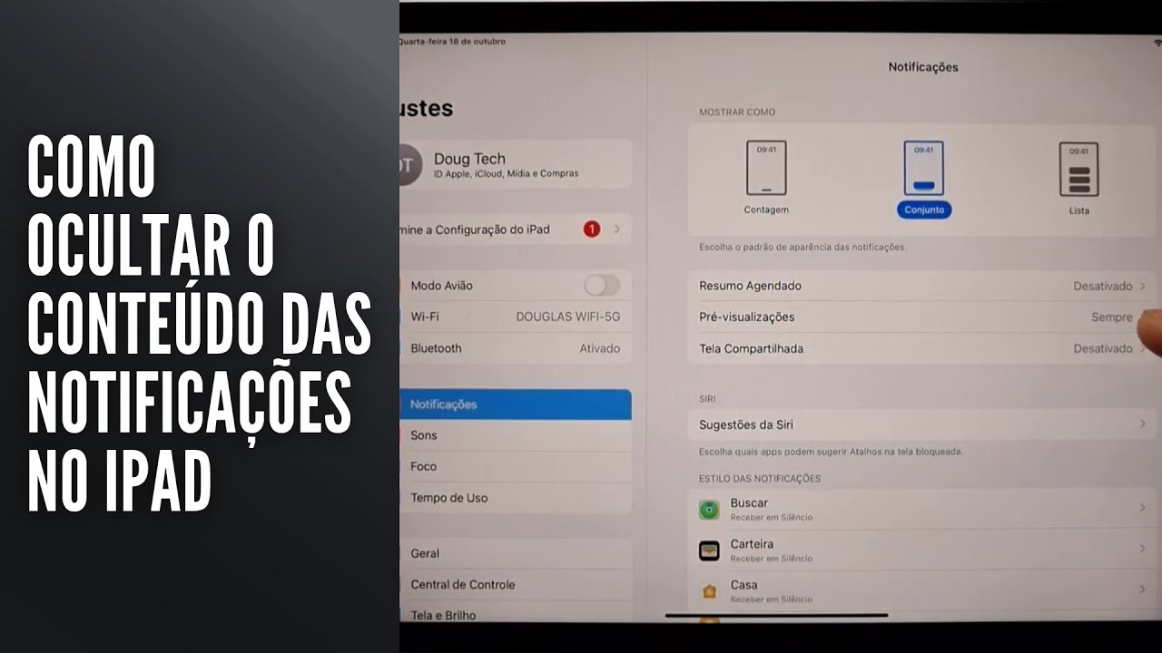 Como Ocultar o Conteúdo das Notificações no iPad Como Ocultar o Conteúdo das Notificações no iPad
