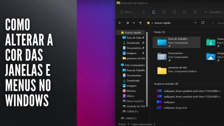 Como Alterar a Cor das Janelas e Menus no Windows