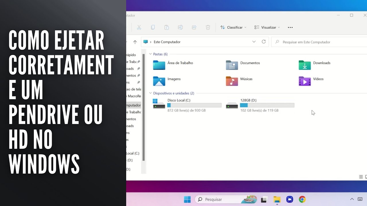 Como Ejetar Corretamente um PenDrive ou HD no Windows Como Ejetar Corretamente um PenDrive ou HD no Windows