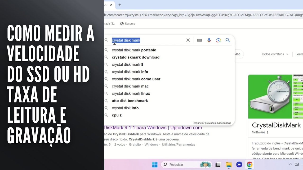 Como Medir a Velocidade do SSD ou HD Taxa de Leitura e Gravação Como Medir a Velocidade do SSD ou HD Taxa de Leitura e Gravação