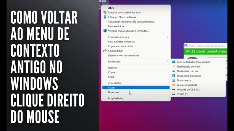 Como Voltar ao Menu de Contexto Antigo no Windows Clique Direito do Mouse