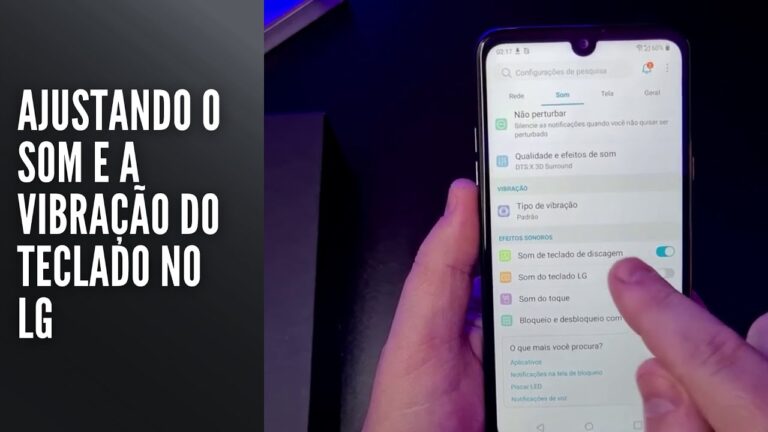 Ajustando o som e a vibração do teclado no LG