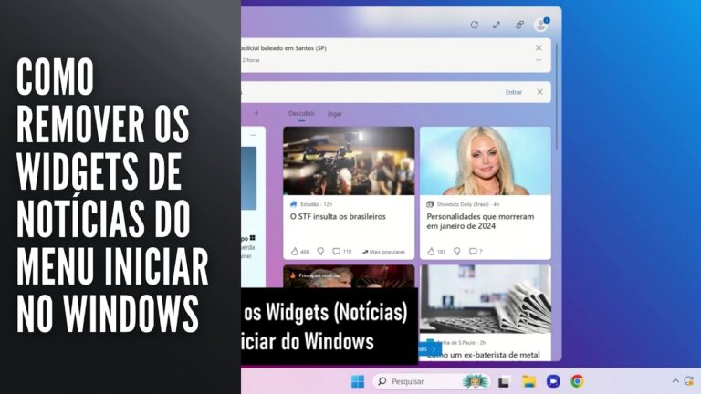 Como Remover os Widgets de Notícias do Menu Iniciar no Windows