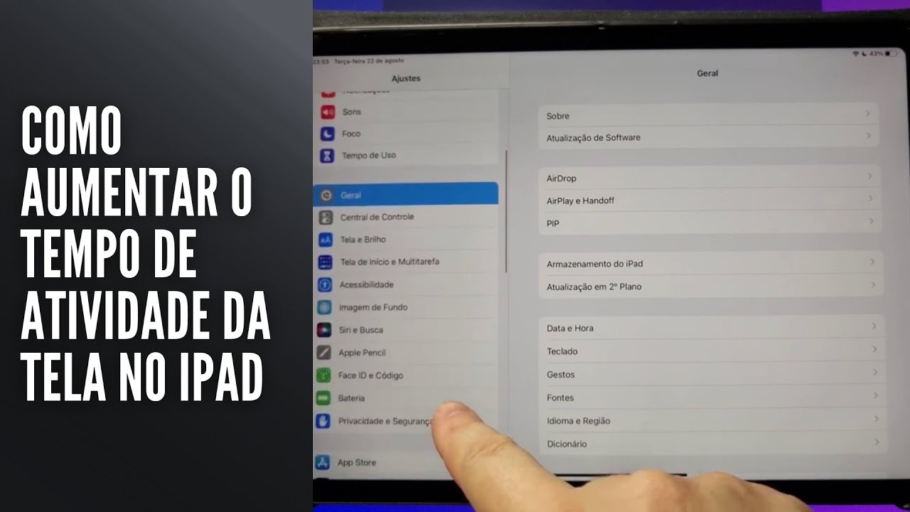 Como Aumentar o TEMPO DE TELA no iPad