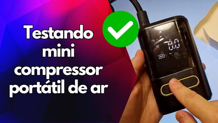 ✅ Testando mini compressor portátil de ar