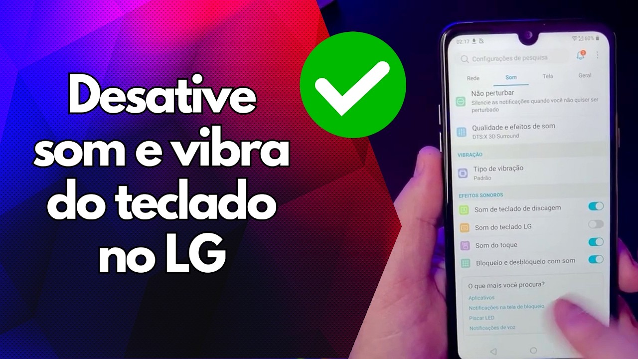 ✅ Desative som e vibra do teclado no LG