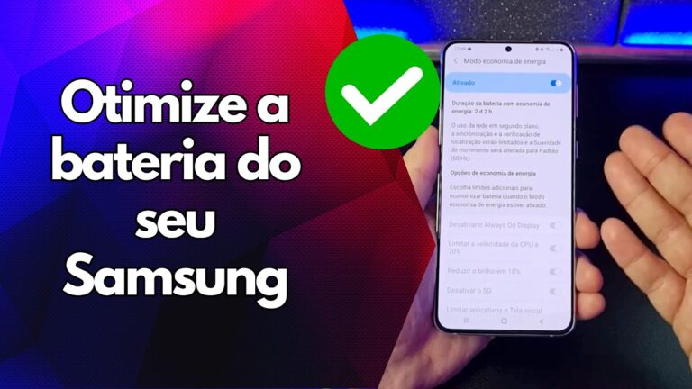 ✅ Otimize a bateria do seu Samsung