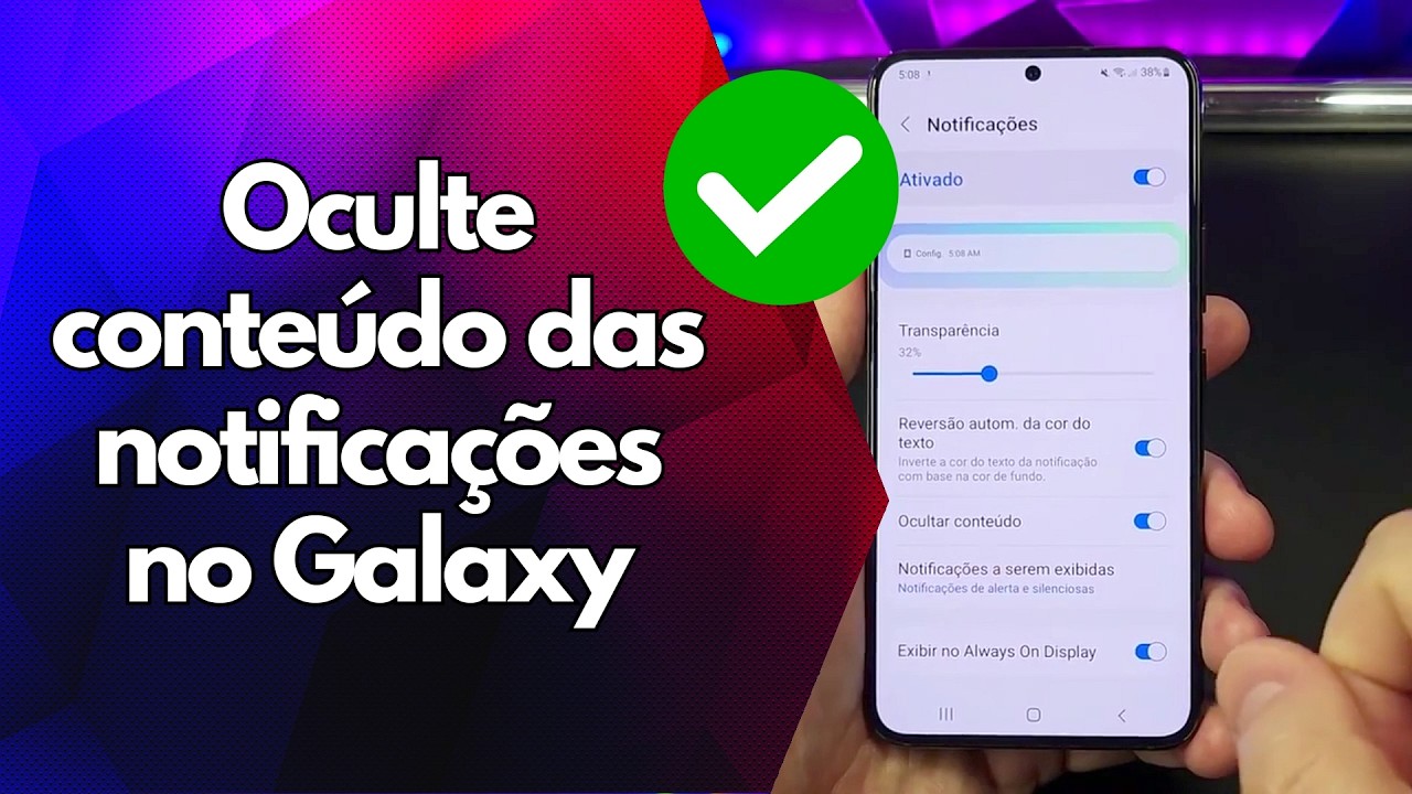 ✅ Oculte conteúdo das notificações no Galaxy