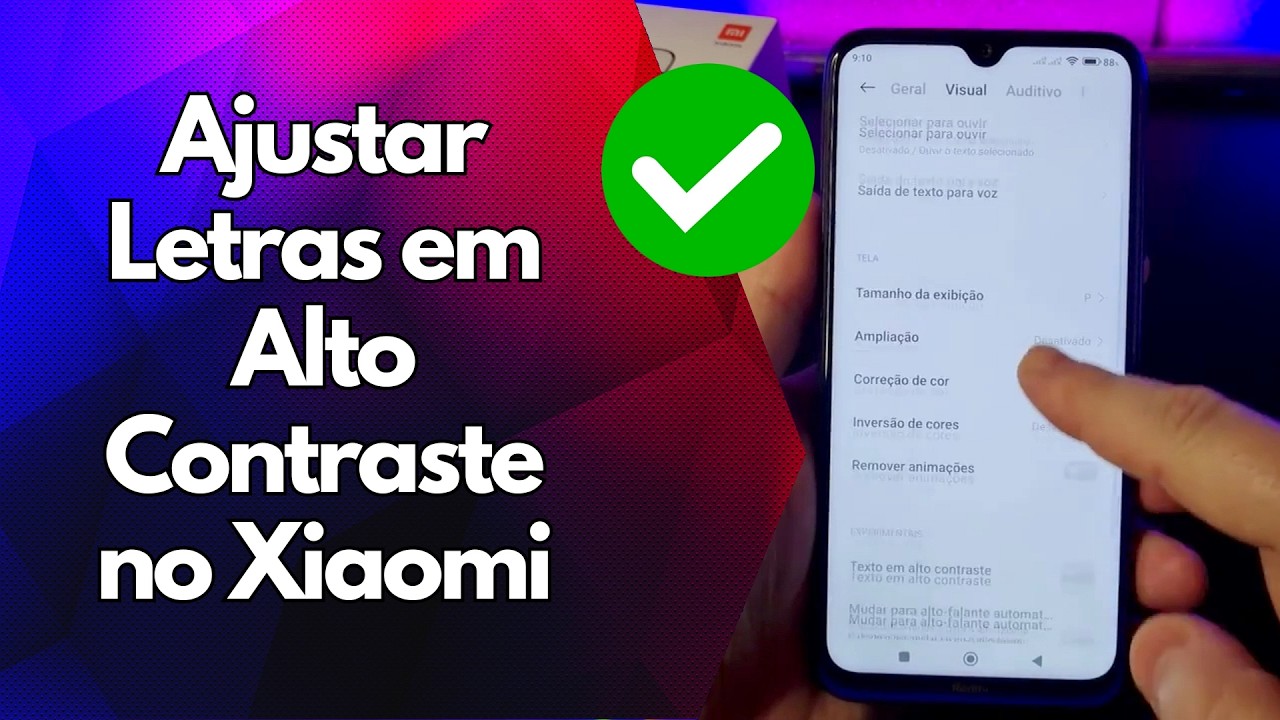 ✅ Ajustar Letras em Alto Contraste no Xiaomi