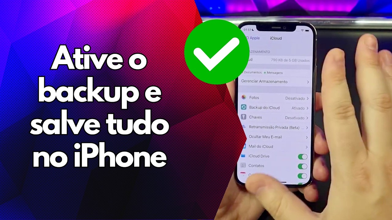 ✅ Ative o backup e salve tudo no iPhone