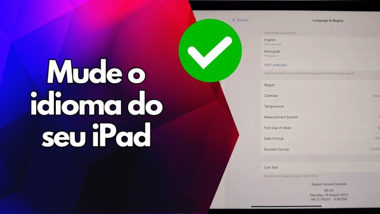 ✅ Mude o idioma do seu iPad