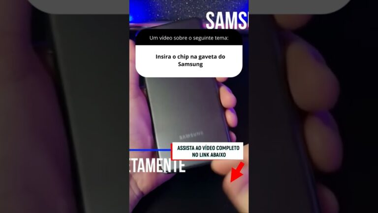 Insira o chip na gaveta do Samsung