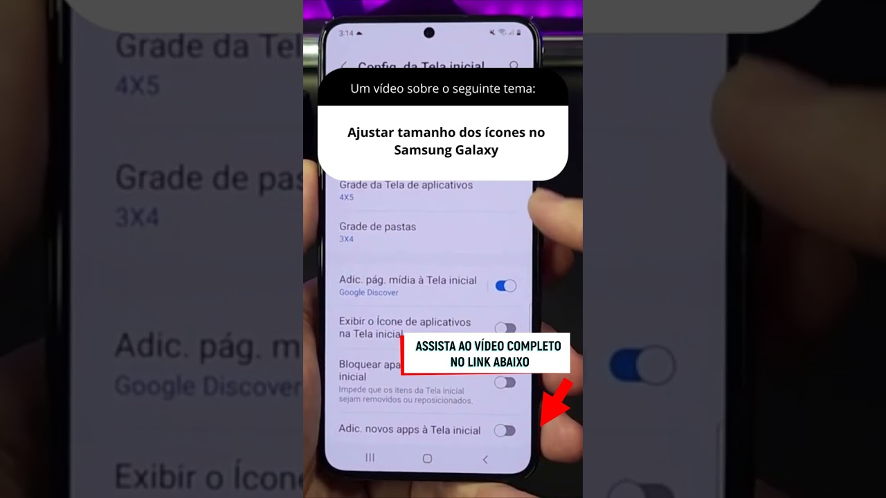 Ajustar tamanho dos ícones no Samsung Galaxy Ajustar tamanho dos ícones no Samsung Galaxy