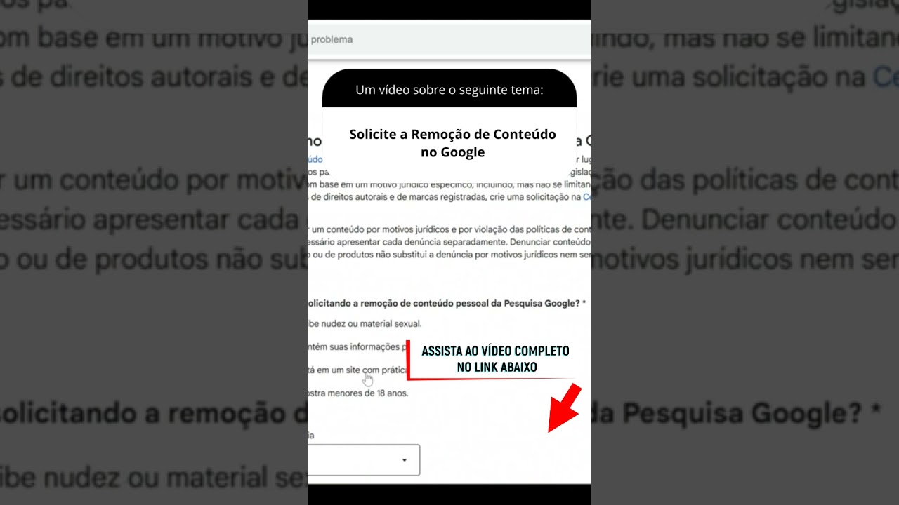 Solicite a Remoção de Conteúdo no Google Solicite a Remoção de Conteúdo no Google
